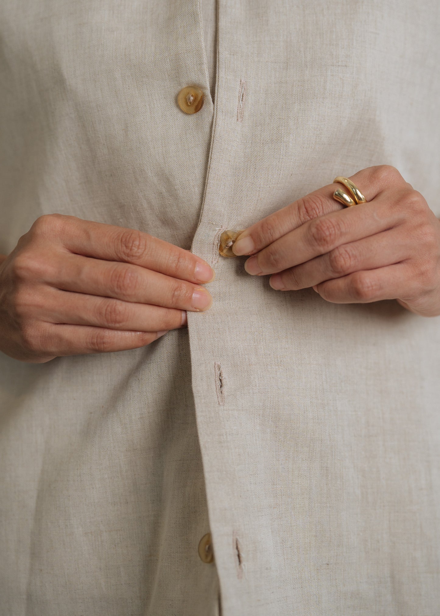 Go Getter Open Collar Shirt - Linen
