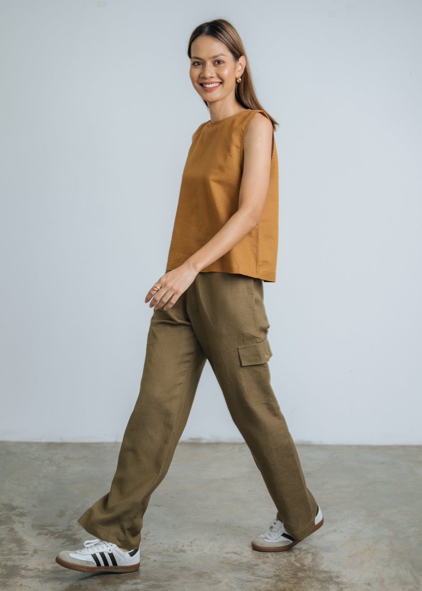 Go Getter Linen Tank Top - Mustard
