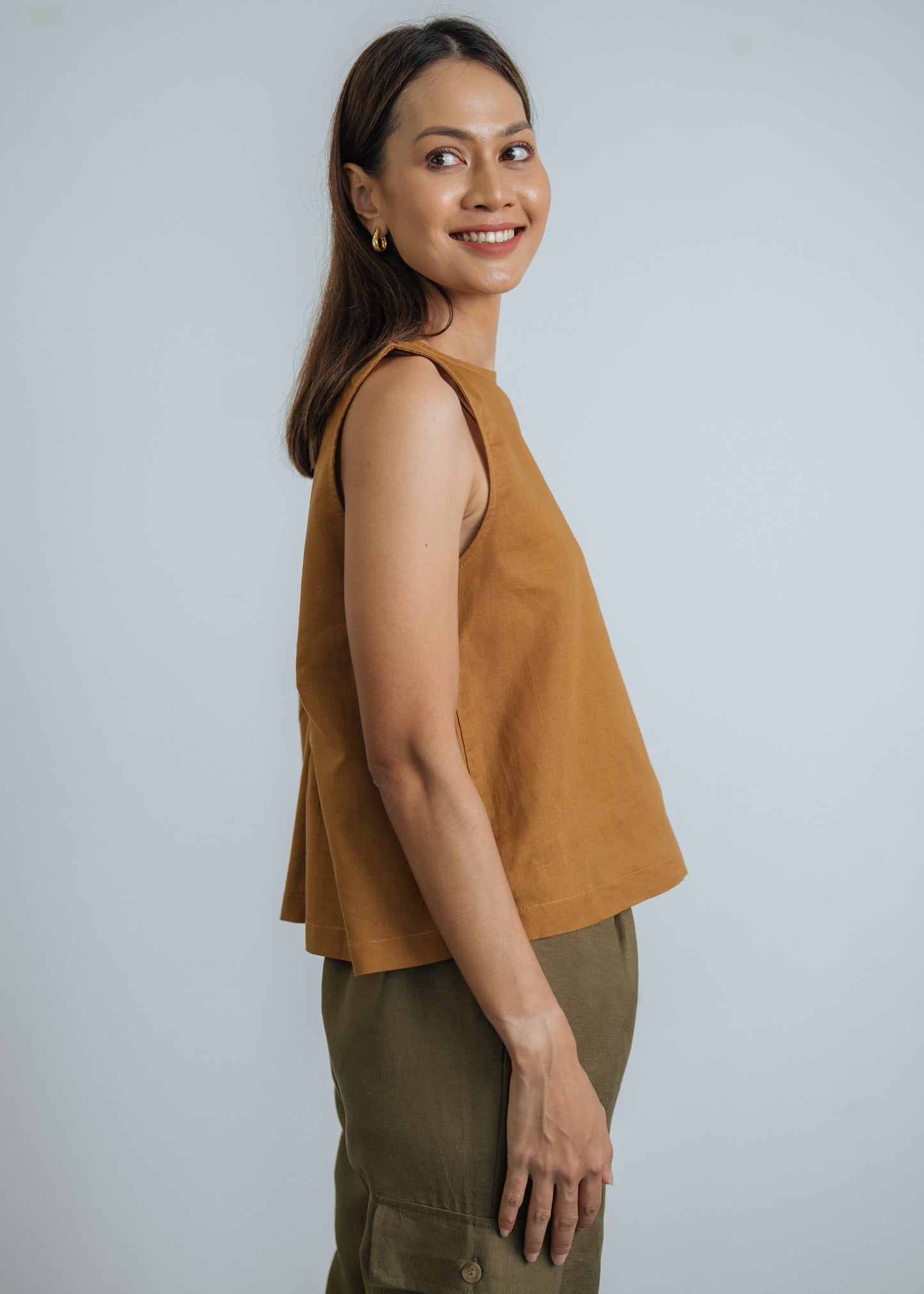Go Getter Linen Tank Top - Mustard