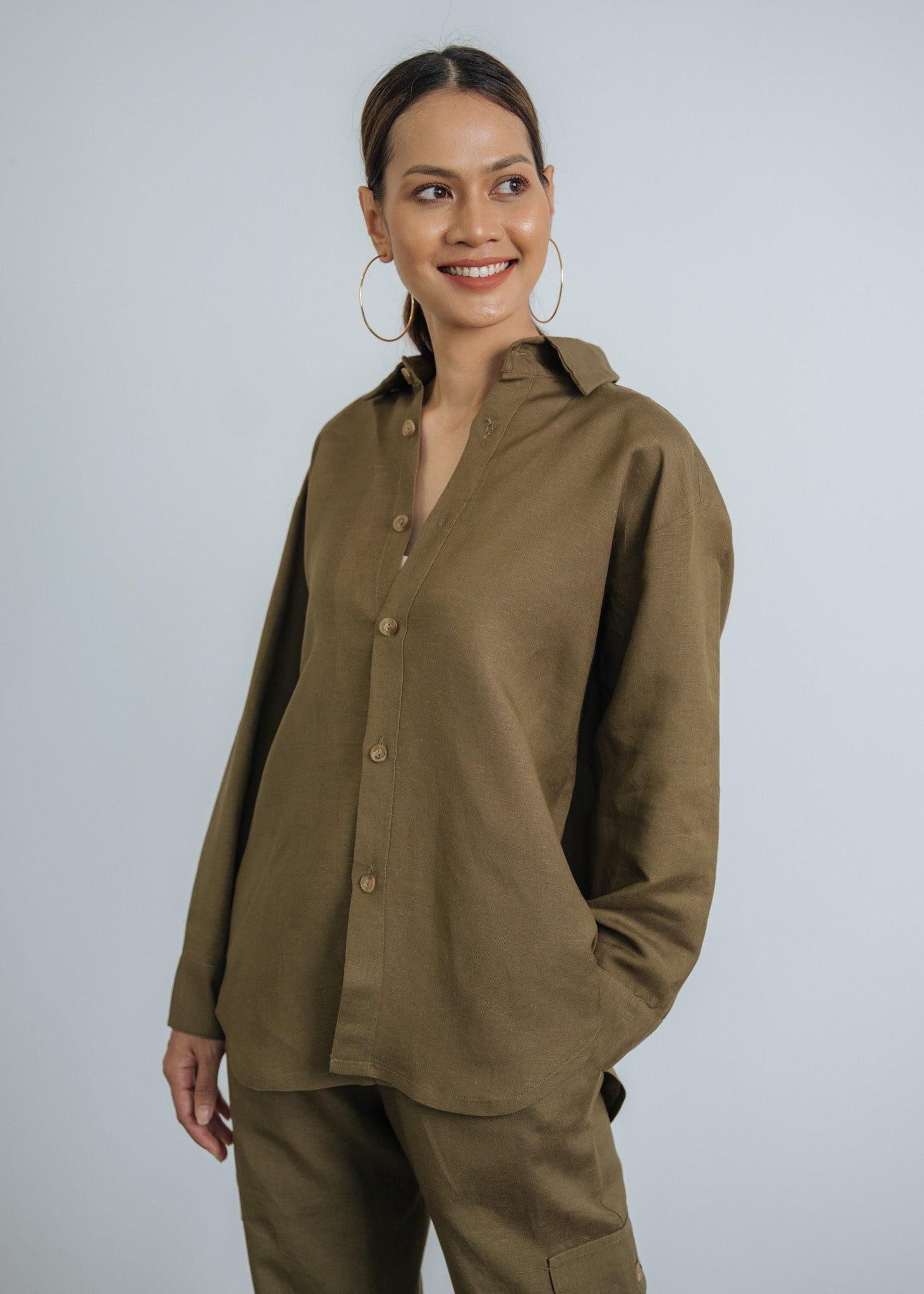 Go Getter Linen Shirt - Green