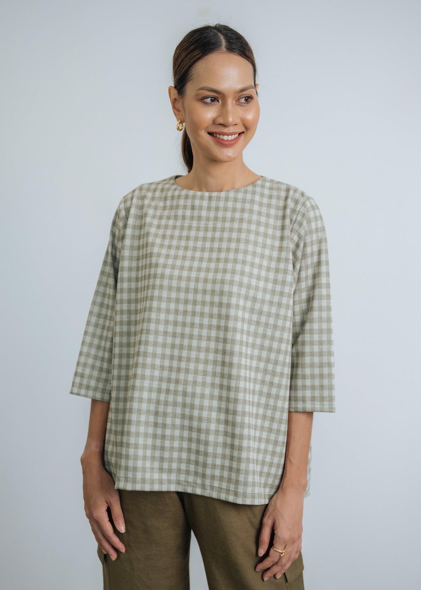 Go Getter Checkered Ironless Shirt - Green