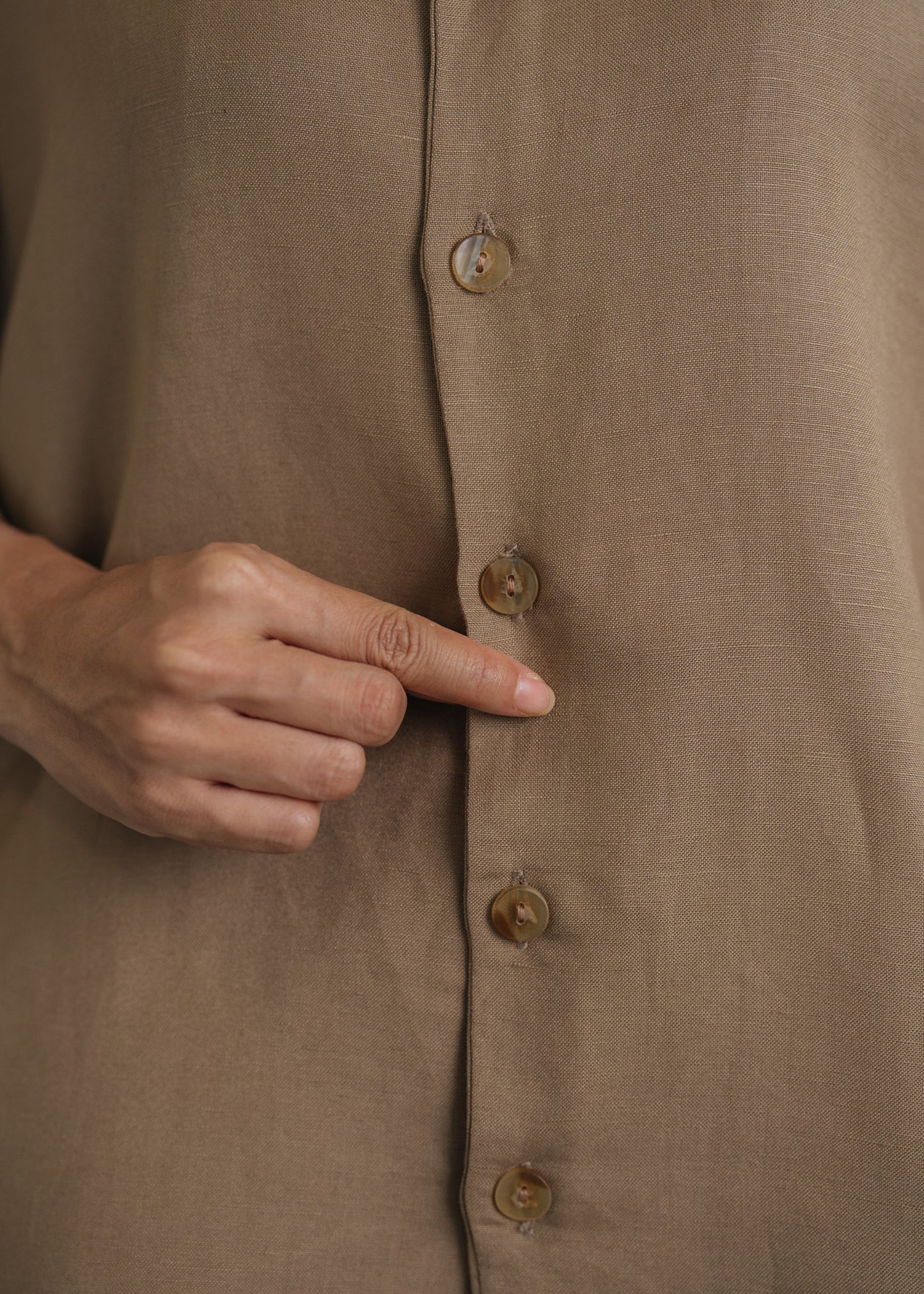 Go Getter Open Collar Shirt - Brown