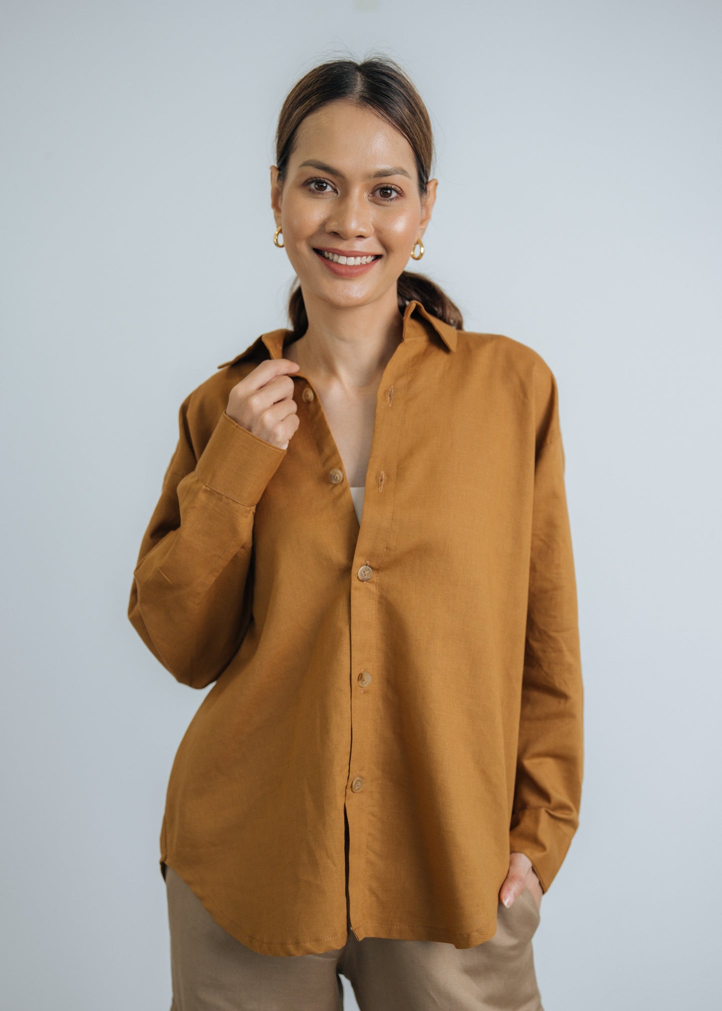 Go Getter Linen Shirt - Mustard
