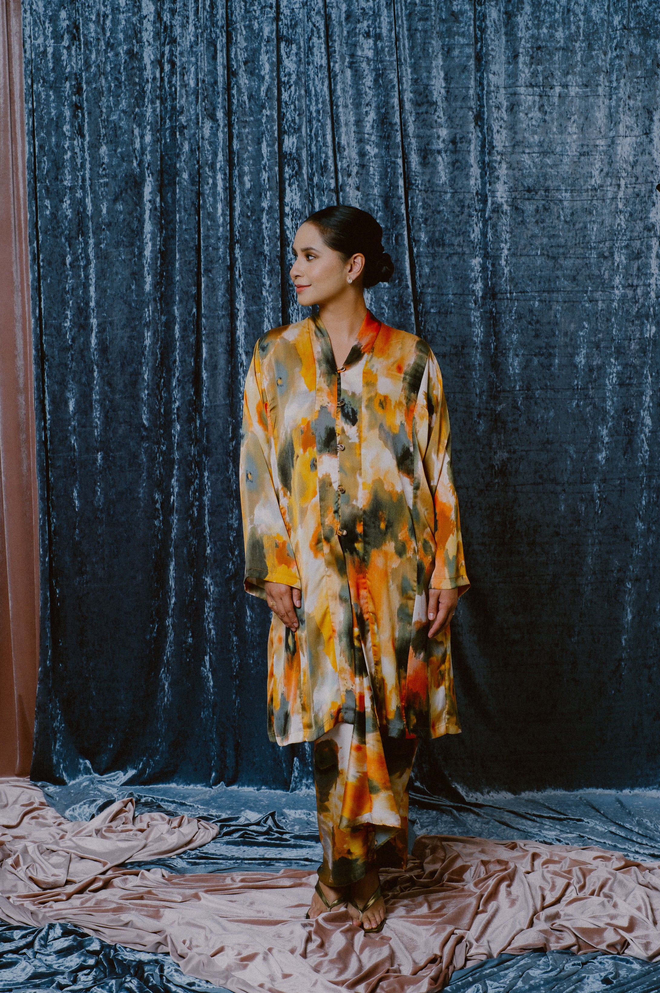 Lembayung Kebarung Set - Printed Lime Yellow