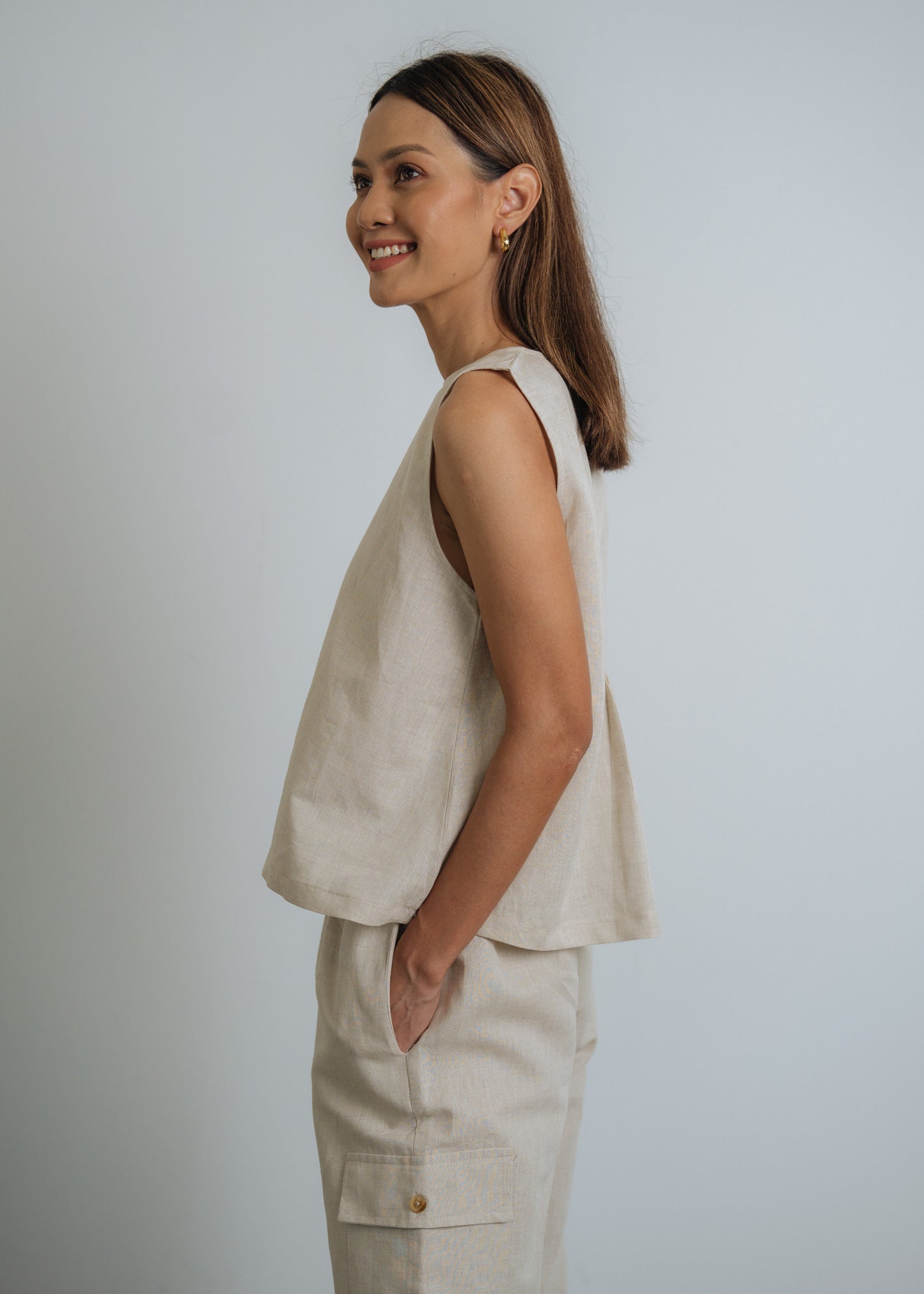 Go Getter Linen Tank Top - Linen