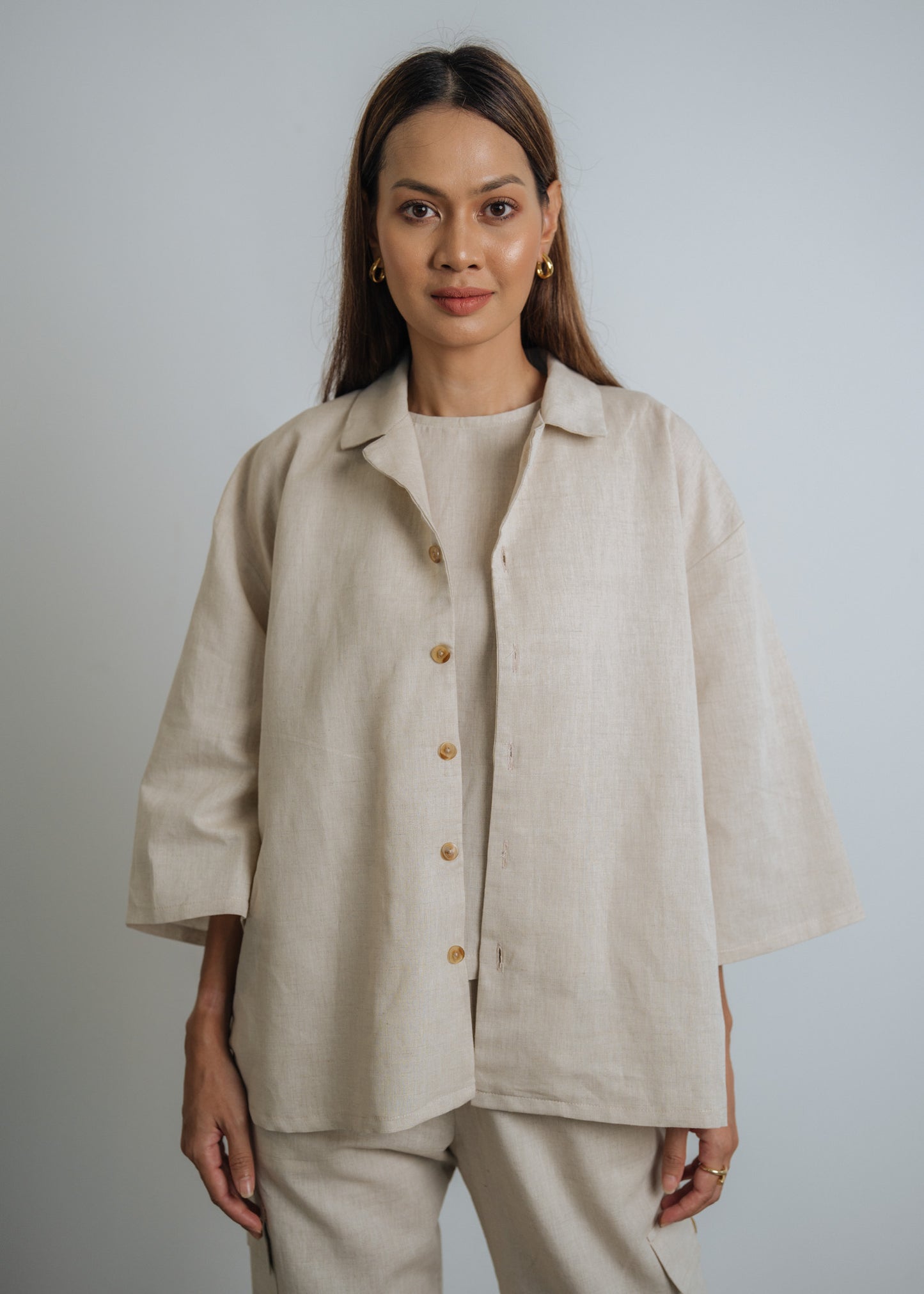 Go Getter Open Collar Shirt - Linen