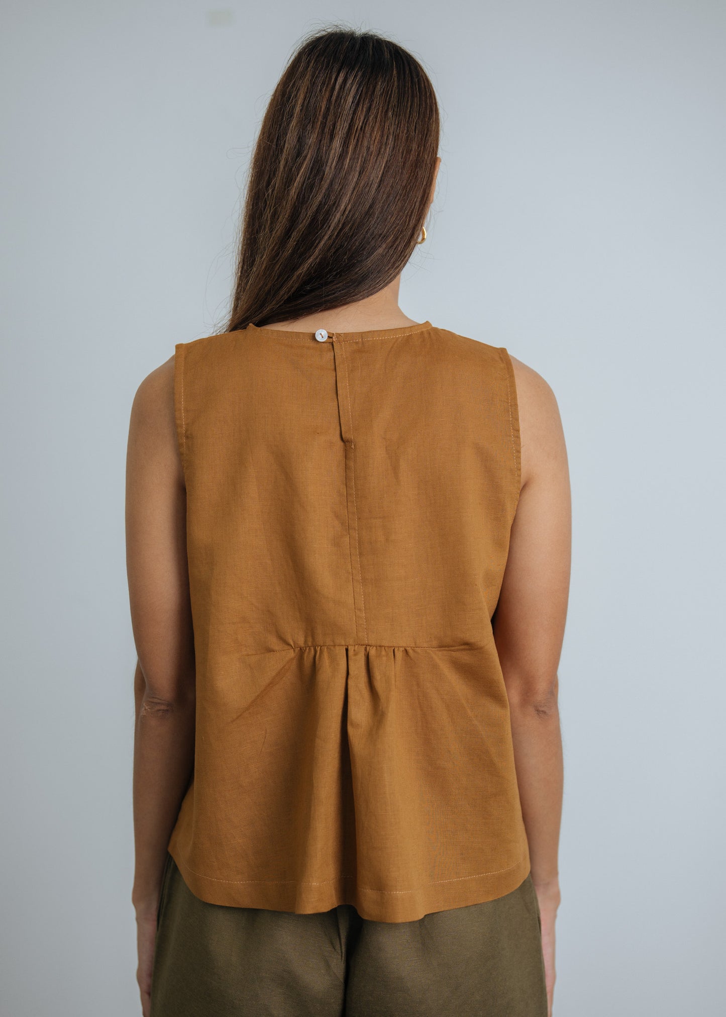 Go Getter Linen Tank Top - Mustard