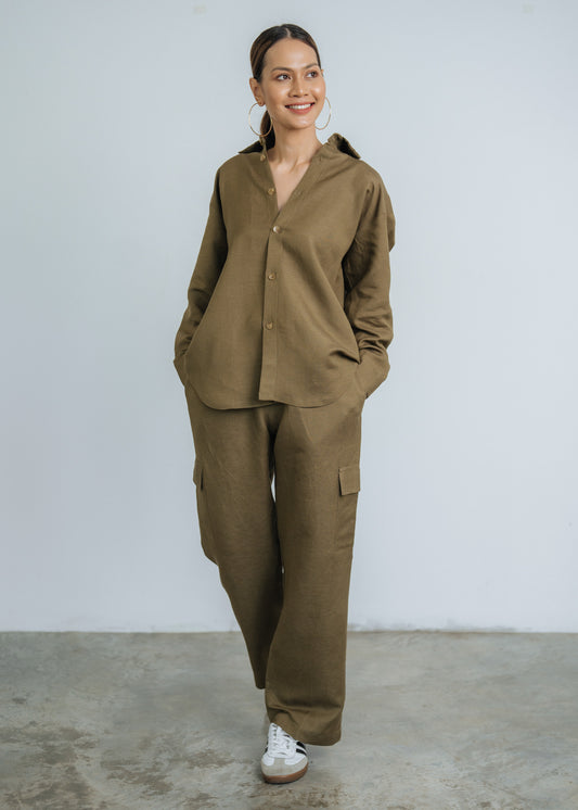 Go Getter Linen Shirt - Green