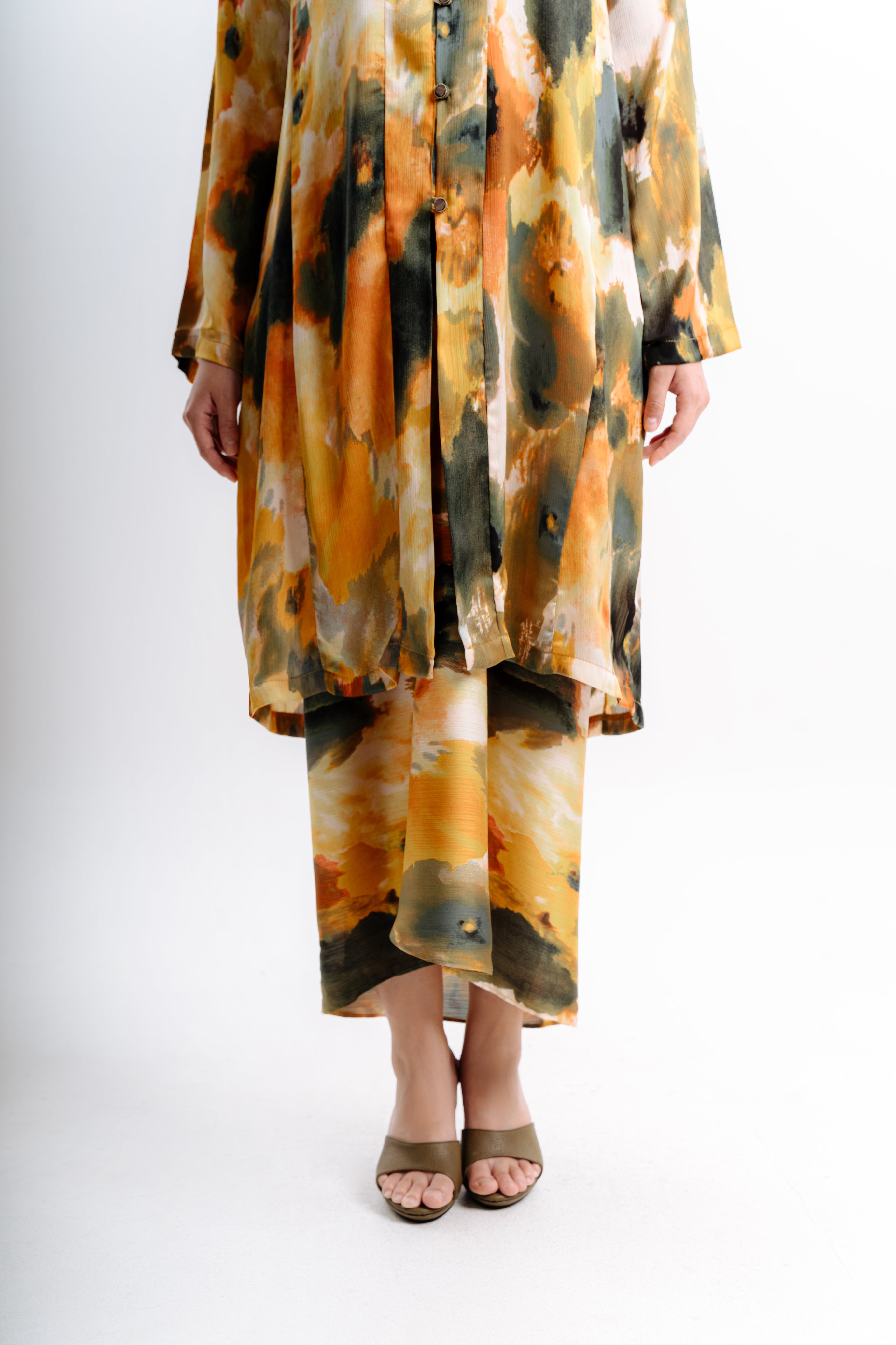 Lembayung Kebarung Set - Printed Lime Yellow
