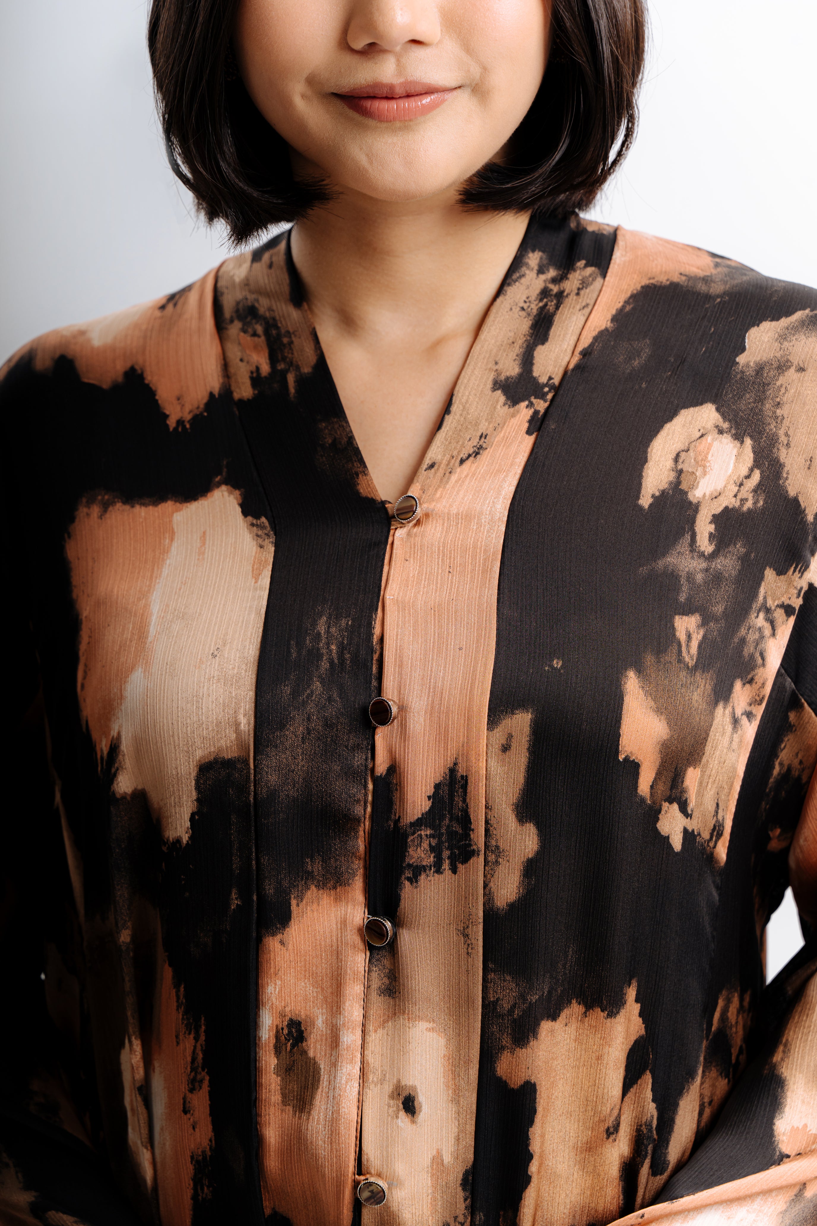 Lembayung Kebarung Set - Printed Umber Black