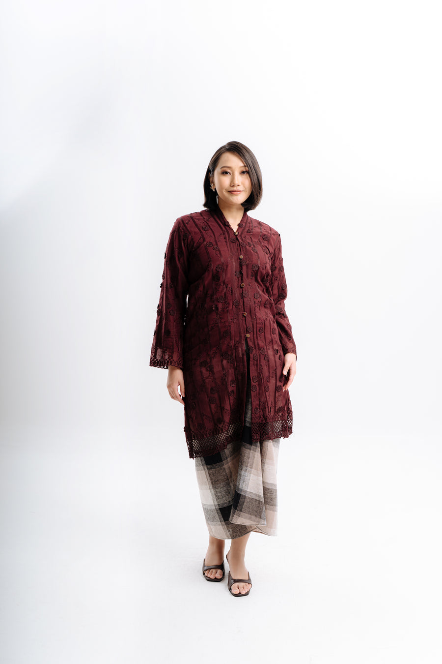 Lembayung Kebaya Labuh TOP - Maroon