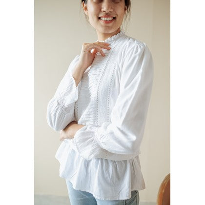 White Ruffle Top